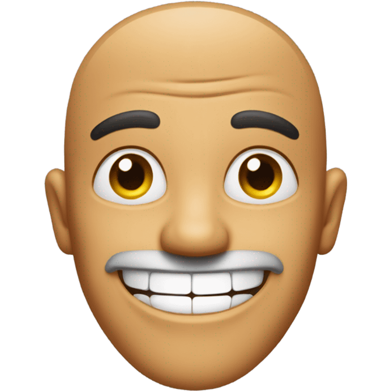 Man with funny smile emoji