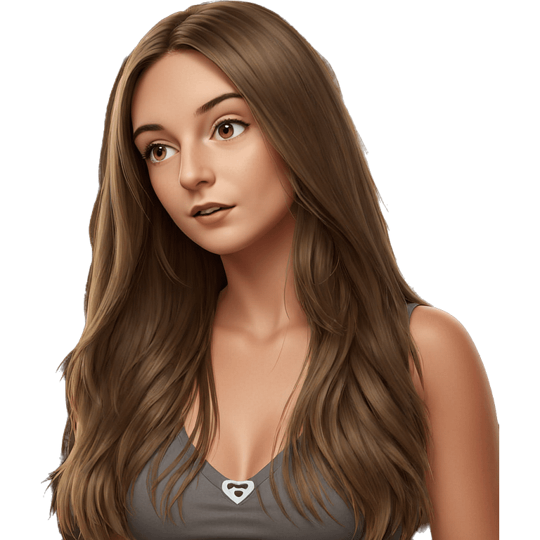 realistic portrait of brown-haired girl emoji