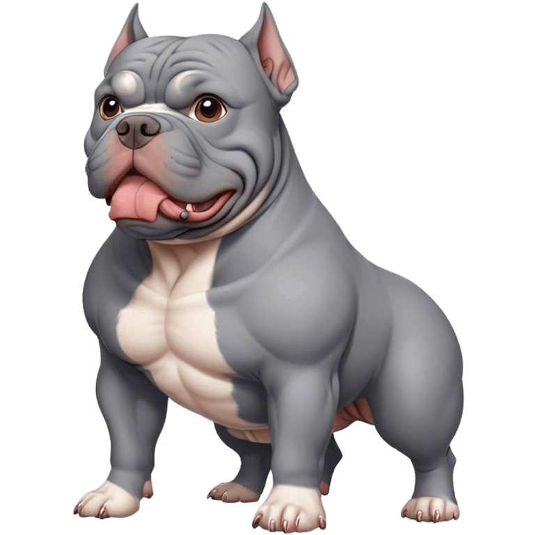 Grey american bully emoji