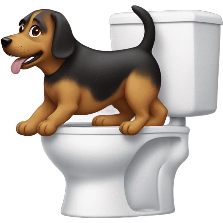 Toilet dog emoji