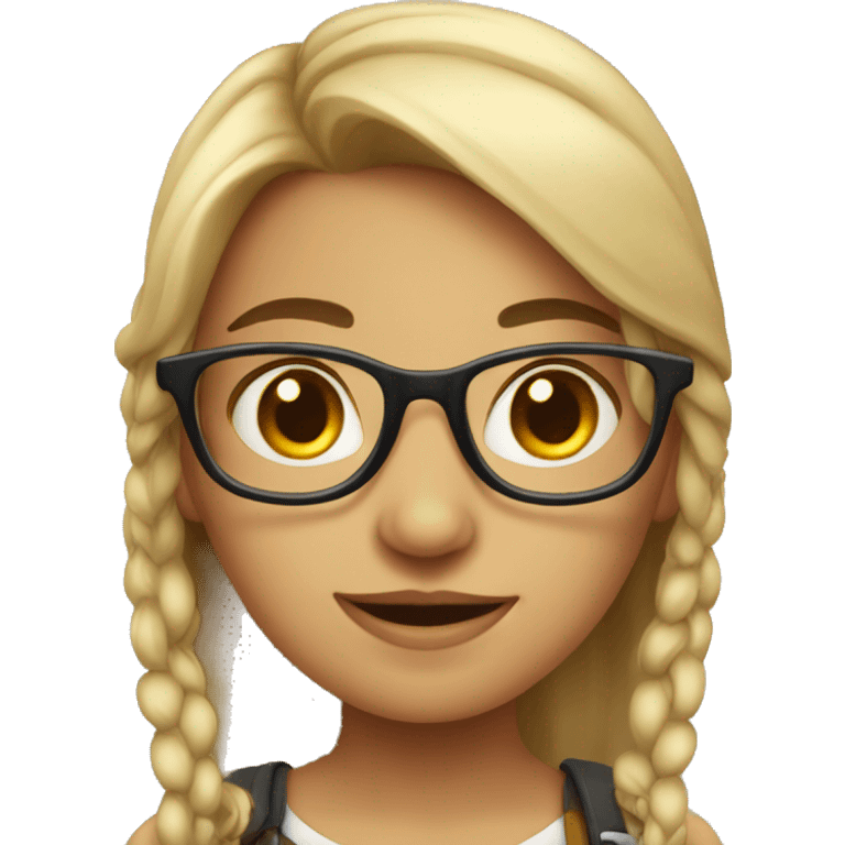 Pretty girl nerd emoji