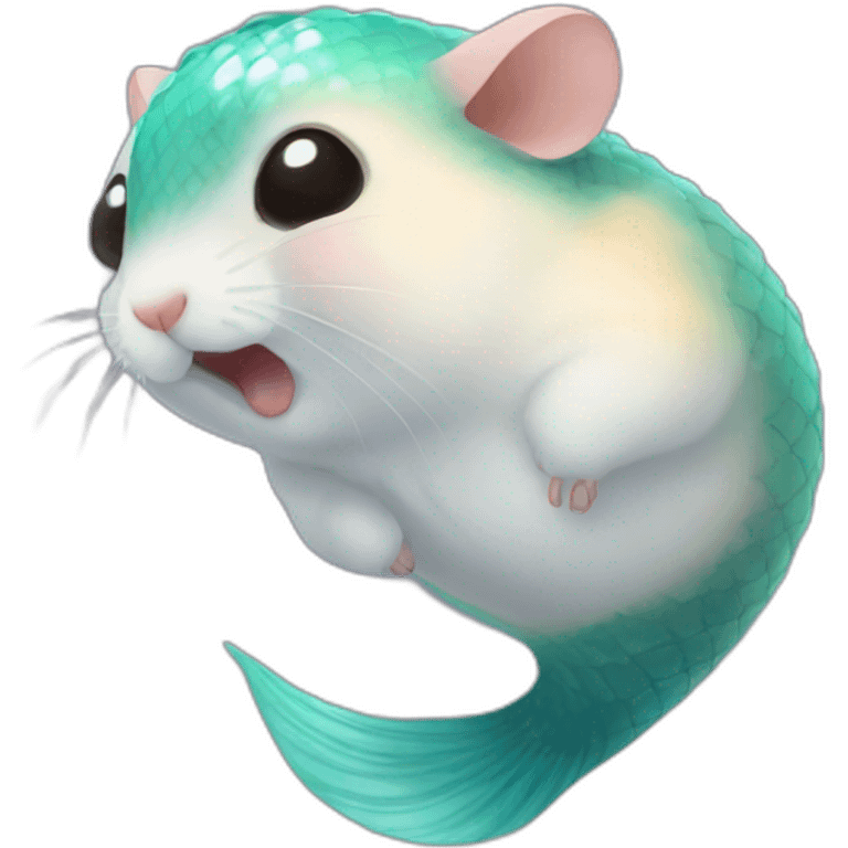 hamster crying with mermaid tail emoji