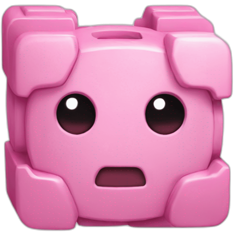 companion cube heart shaped pink face emoji