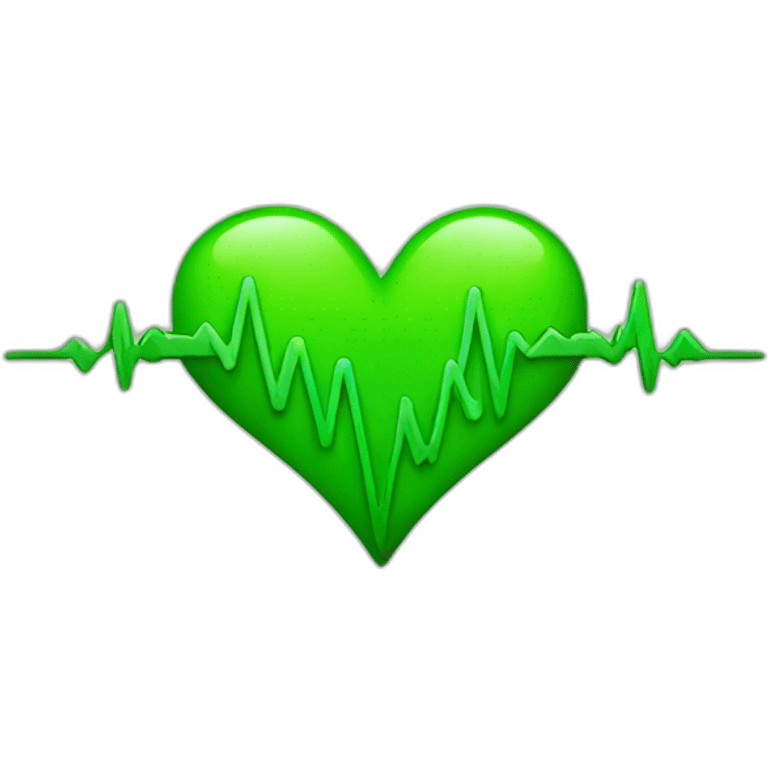 Heart beat green emoji