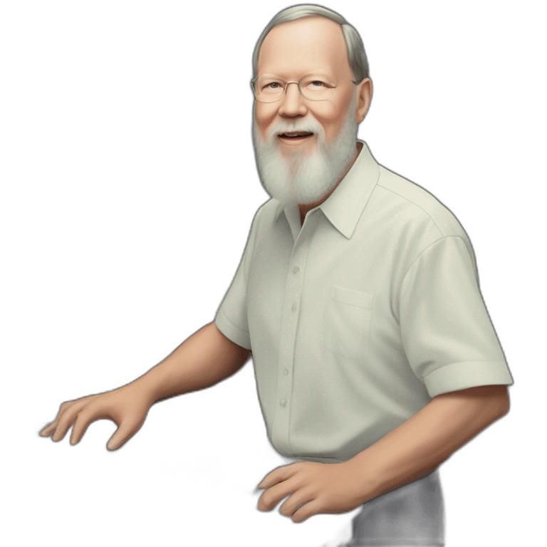 Dennis Ritchie with a PDP-11 emoji