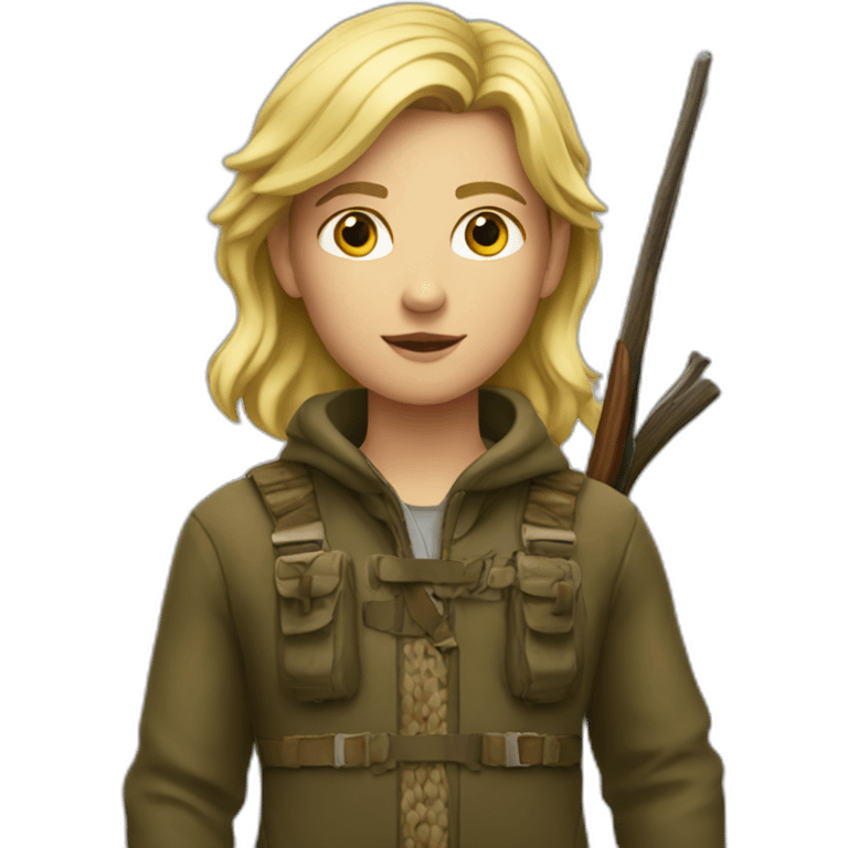 A young blond hunter emoji