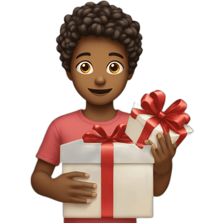 kid opening gift emoji