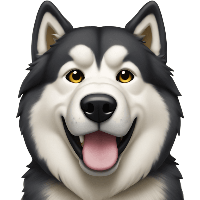 Malamute with cream face wearing Pittsburgh gear emoji