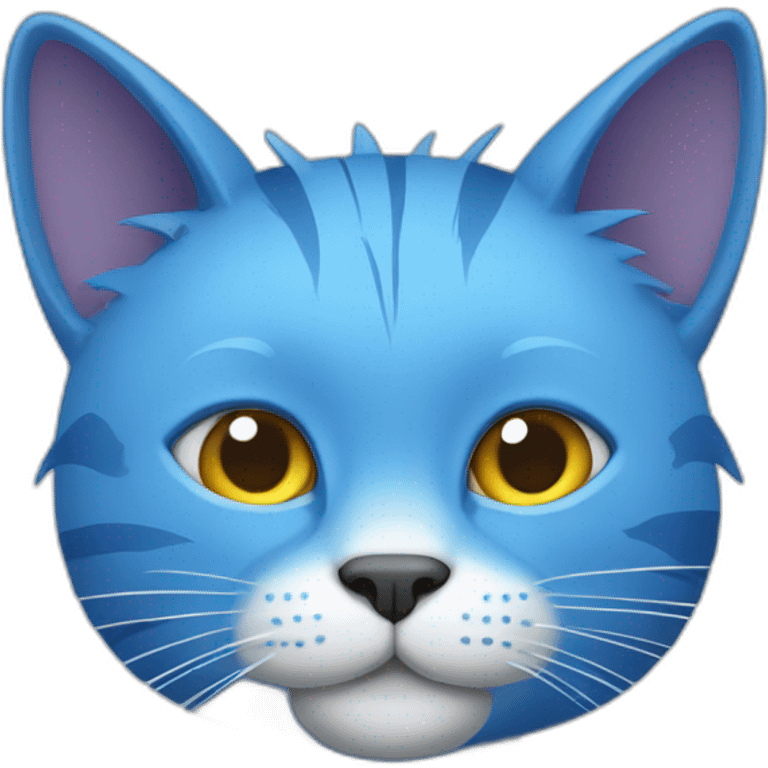 Blue cat with mohawk sailing emoji