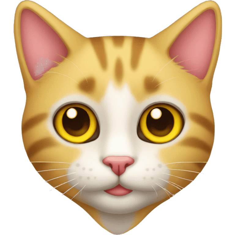 Gato con los ojos de corazon amarillo  emoji