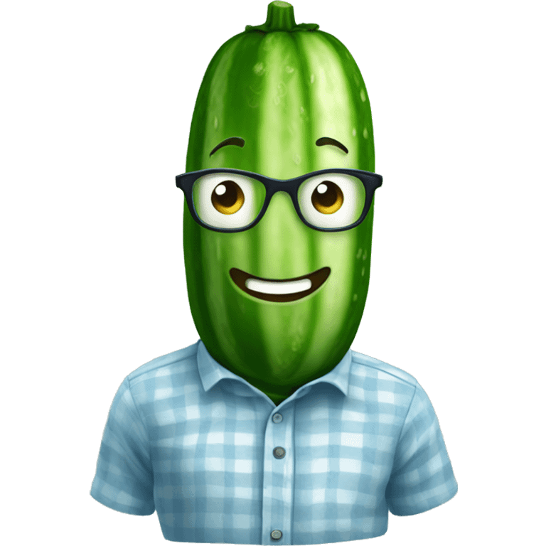 Cucumber wearing shirt emoji