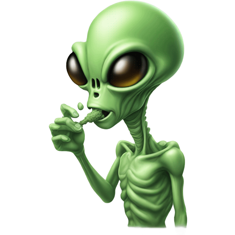 Aliens smoking a joint emoji