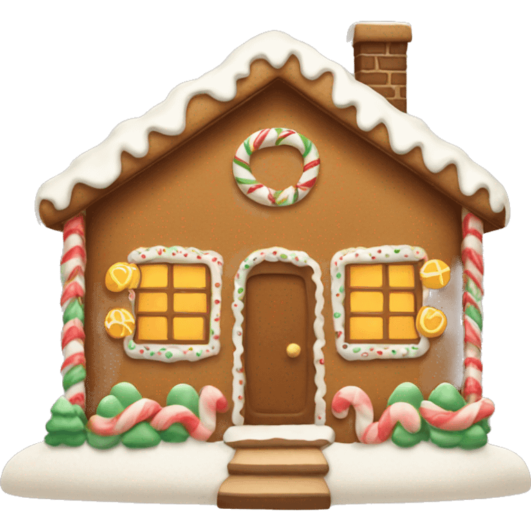 Cozy gingerbread house emoji