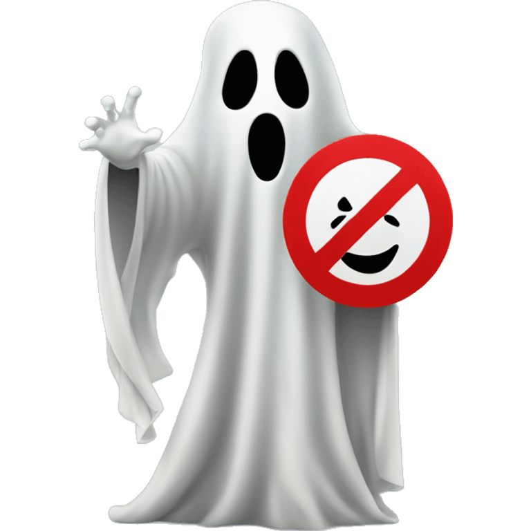 Ghost holding a 'no entry' sign website emoji