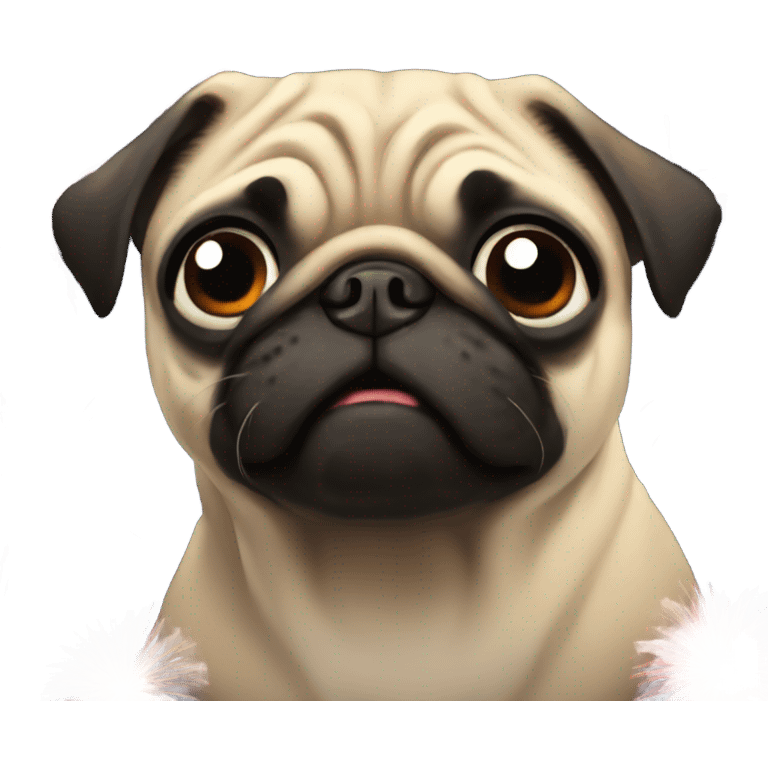 Pug with fireworks cool emoji