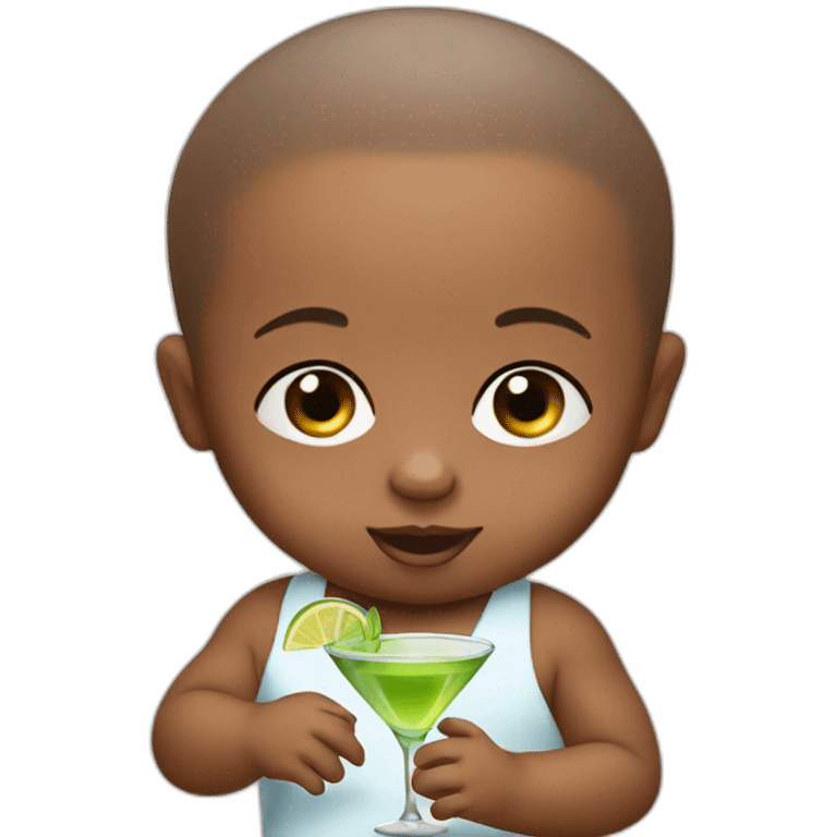 Baby with martini emoji