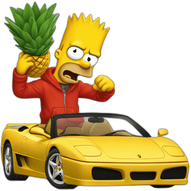 Bart simpson in a ferrari emoji