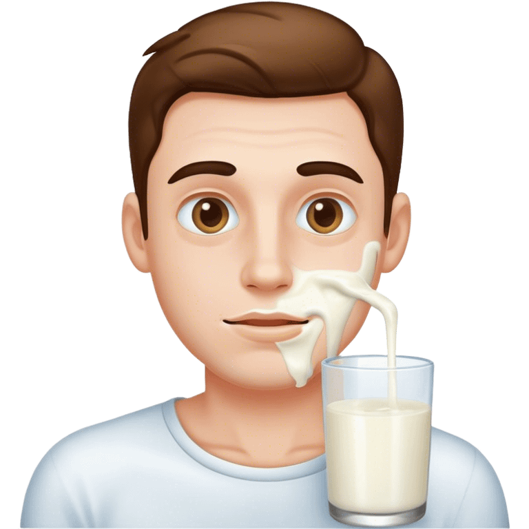 Guy with milk on his face  emoji