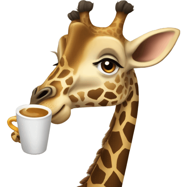 giraffe drinking coffee discord emote emoji