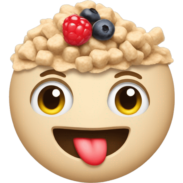 oatmeal with berries emoji