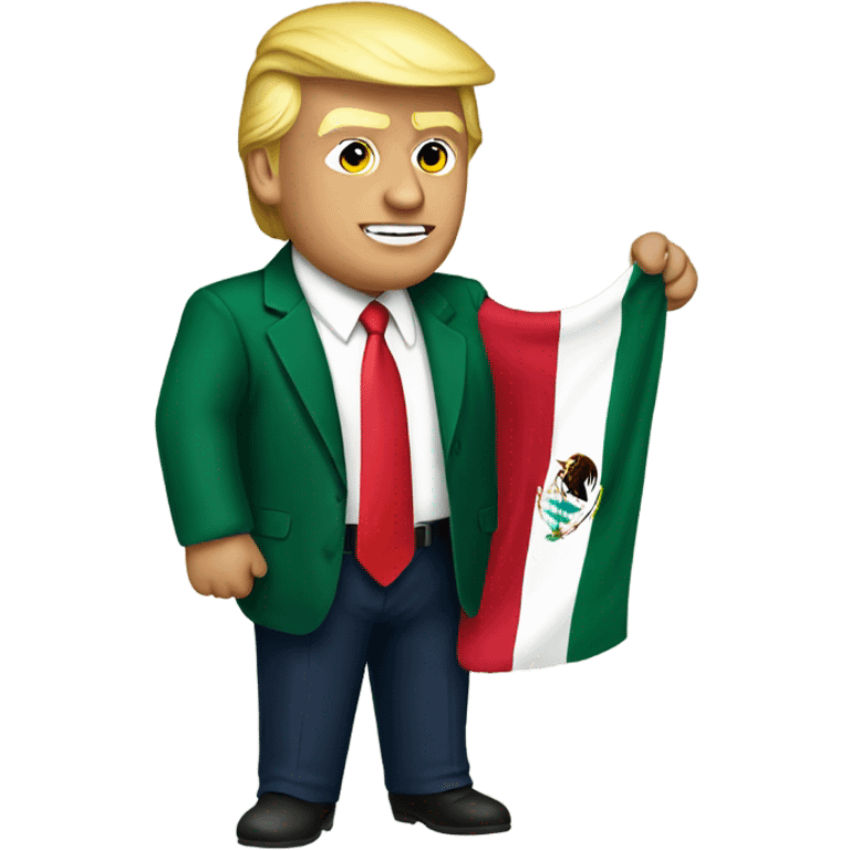 Donald Trump holding a Mexico flag emoji