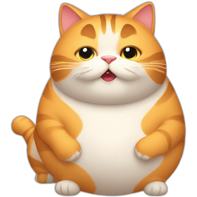 a fat cat with a ball emoji