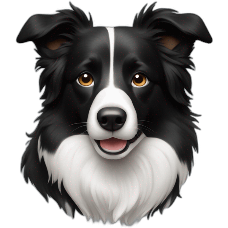 Border collie black and White emoji