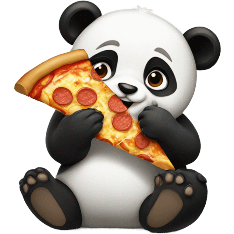 panda eating pizza emoji