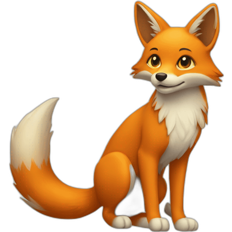 Orange and yellow Tails the Fox emoji