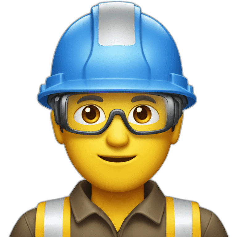 Middle-aged man, dressed in a yellow engineer helmet  emoji