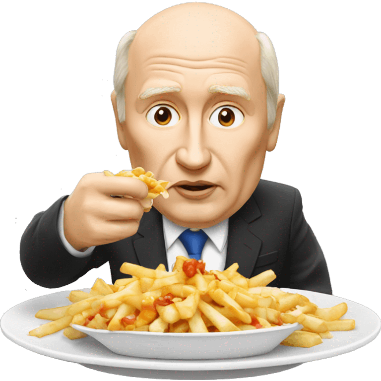 Vladimir Poutine qui mange une poutine  emoji