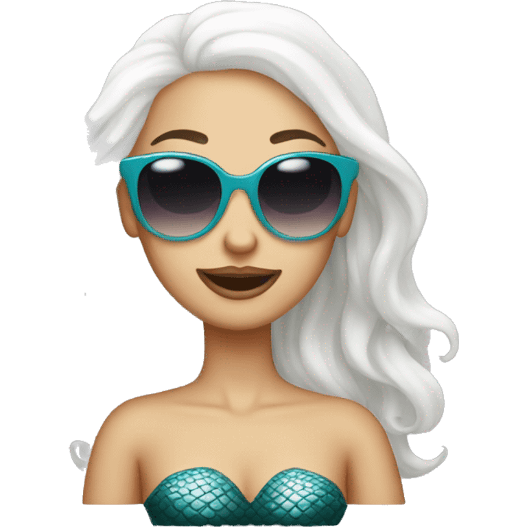 bald mermaid with sunglasses emoji