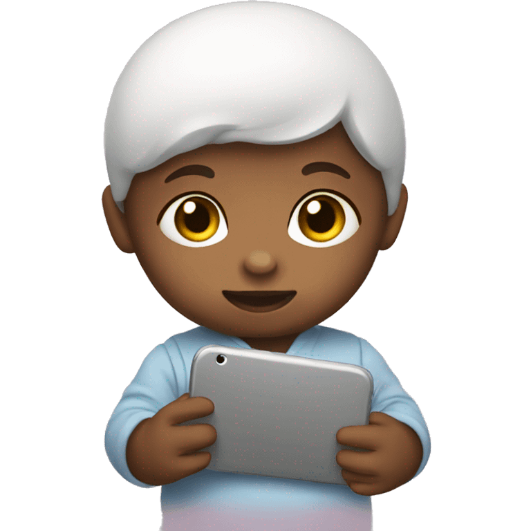 a baby with smartphone in its hands emoji