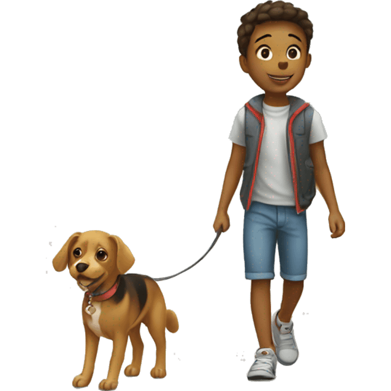 kid is walking the dog emoji