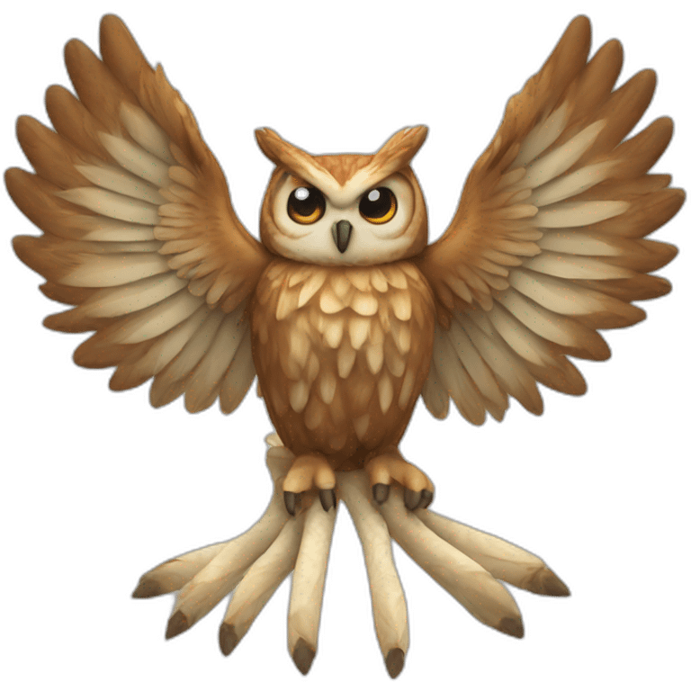 an owl with nine tails emoji