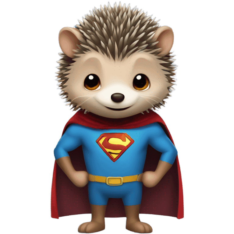 Hedgehog in a superhero cape emoji