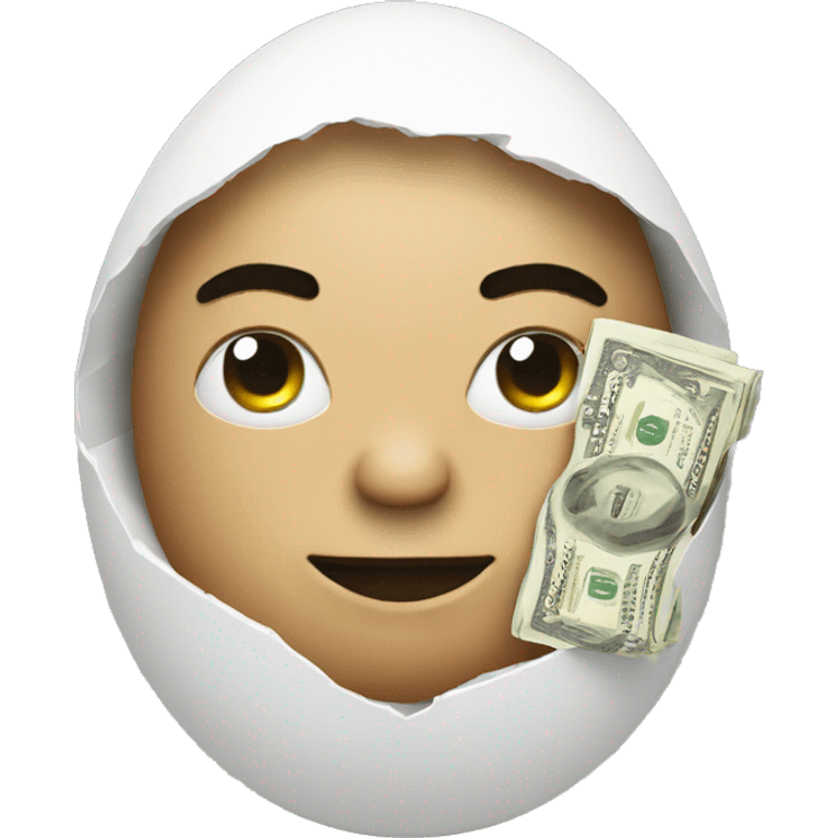 egg like a human with money emoji