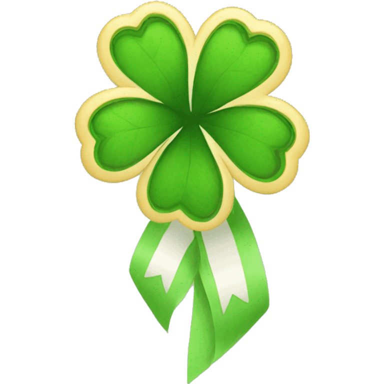 Clover with a ribbon  emoji