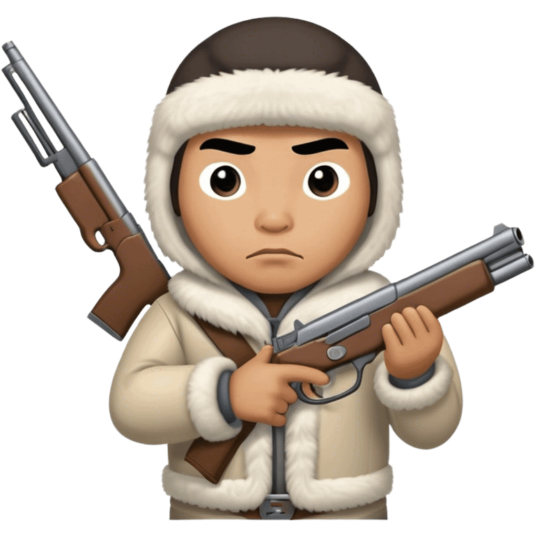 Inuit with a gun emoji