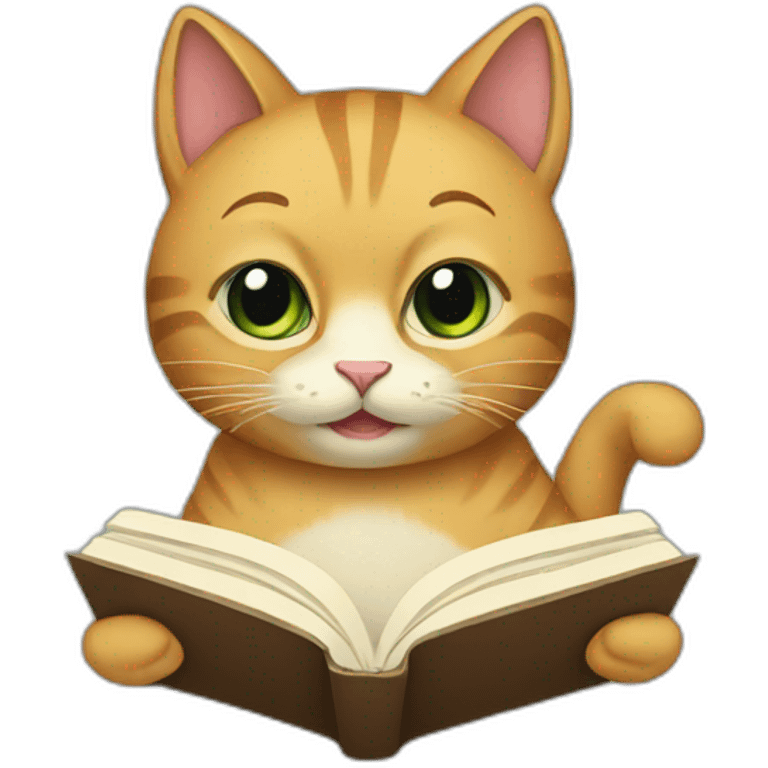 cat reading emoji