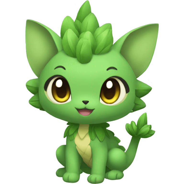 a anthro chibi-style grass-type-ground-type Fakémon-hybrid full body emoji