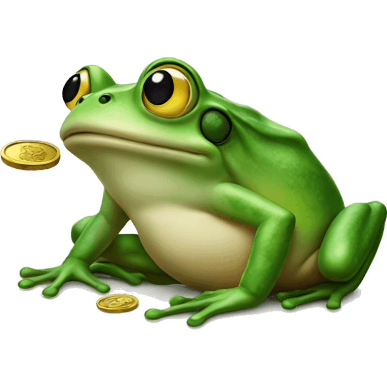 frog with a coin emoji