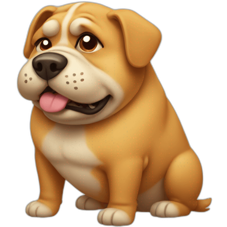 fat dog with wrinkles Happy emoji