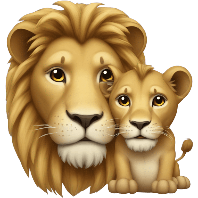 Lion whit baby emoji