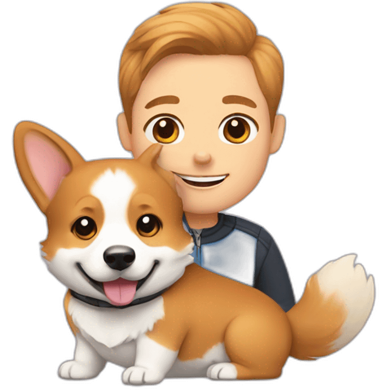 Corgi with a human pet emoji