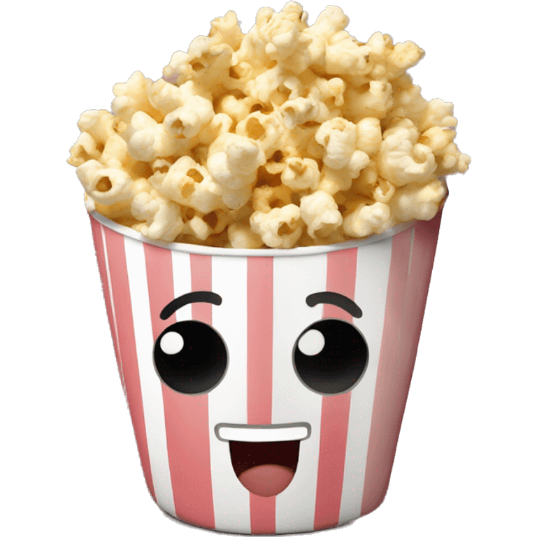 Popcorn in a striped cup with a TV emoji