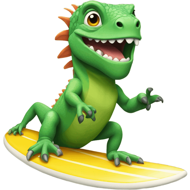 Iguana surfing  emoji