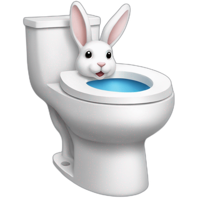 un lapin qui est au toilet emoji