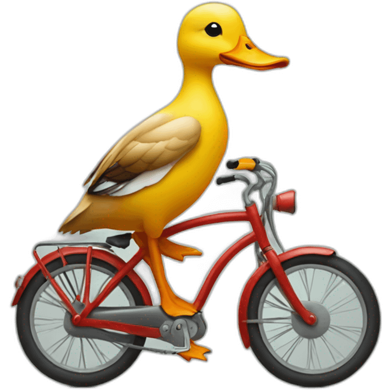 a duck sitting on a bike emoji