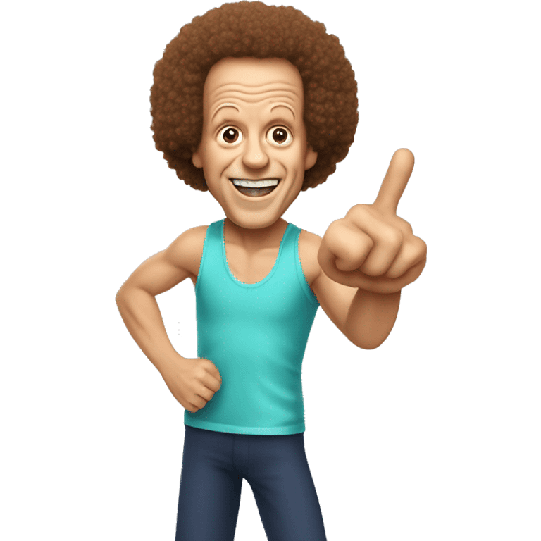 Richard Simmons Punch third finger up hand gesture emoji